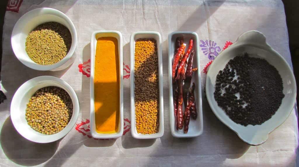 Ingredientes para polvo de curry hindú