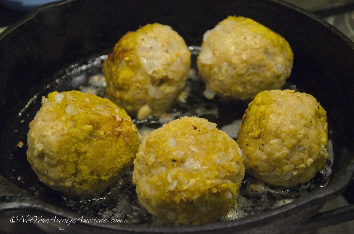 Green Plantain Dumplings, AKA Bolón de Verde