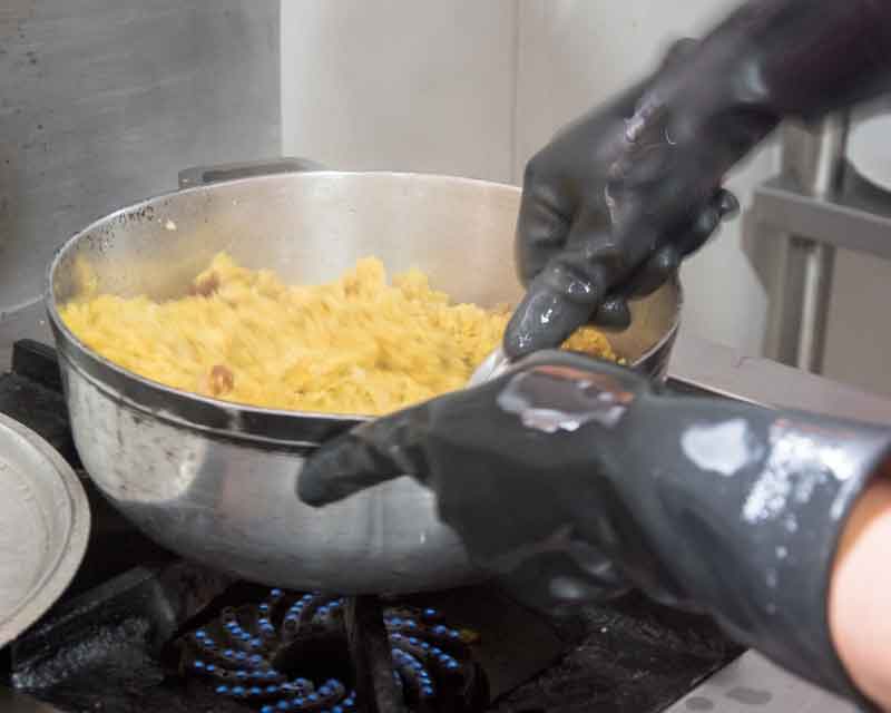Plátano verde machacado, receta de tigrillo