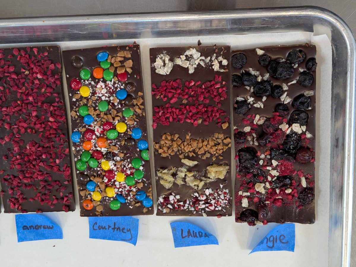 Una selección de tabletas de chocolate hechas por aprendices de Creo en Portland, Oregón